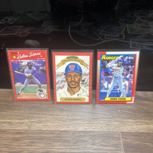 Cheap Sneaks Footwear/Sports Cards Baseball Card Ruben Sierra Texas Rangers 3 Card Lot Damaged