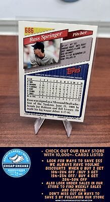 Cheap Sneaks Footwear/Sports Cards Baseball Card Russ Springer 1993 Topps Micro #686 New York Yankees
