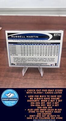 Cheap Sneaks Footwear/Sports Cards Baseball Card Russell Martin 2012 Topps  #237 New York Yankees