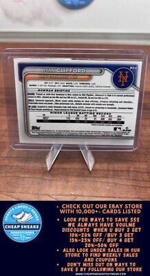 Cheap Sneaks Footwear/Sports Cards Baseball Card Ryan Clifford 2024 Bowman Prospects #BP-1 New York Mets