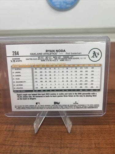 Cheap Sneaks Footwear/Sports Cards Baseball Card Ryan Noda 2024 Topps Chrome Blue Logofractor Refractor 15/150 #284 Oak