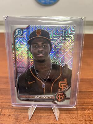 Cheap Sneaks Footwear/Sports Cards Baseball Card Ryan Reckley 2022 Bowman Chrome  Prospects Mojo Refractor #BCP-163 Gia