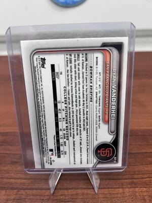 Cheap Sneaks Footwear/Sports Cards Baseball Card Ryan Vanderhei 2024 Bowman Chrome Prospects 1st Bowman Card #BCP-15 Gi