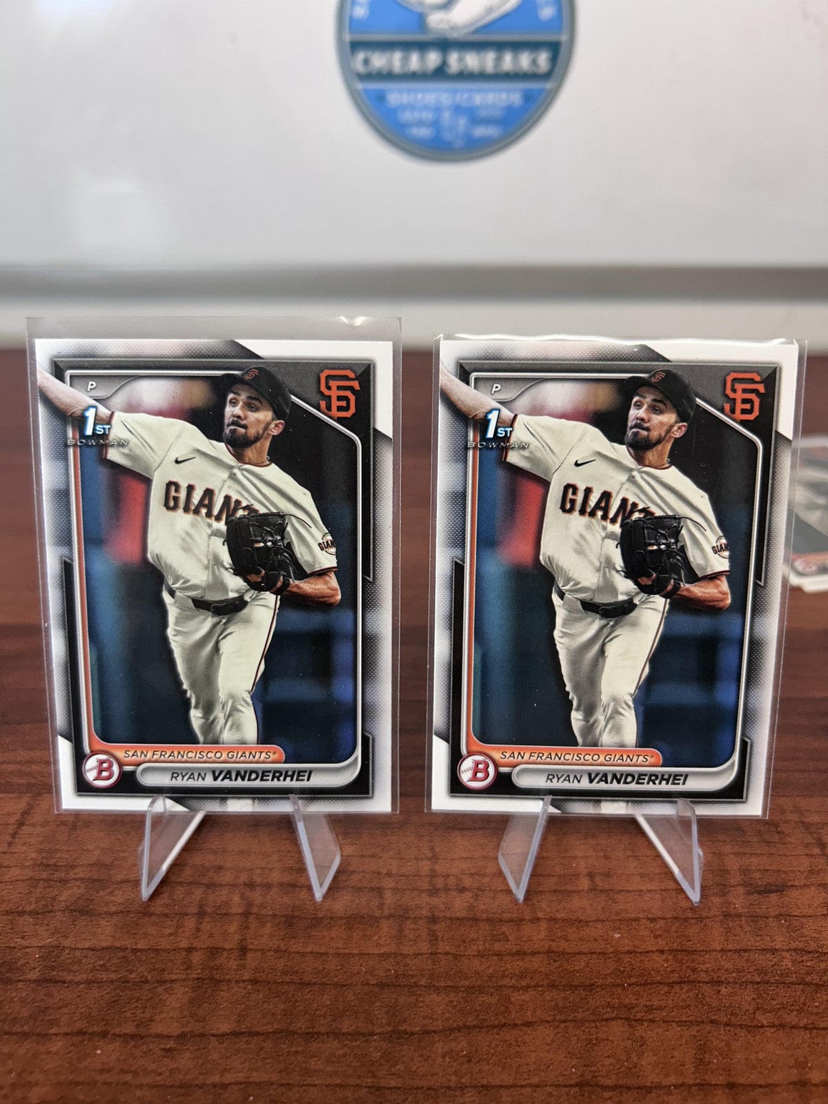 Cheap Sneaks Footwear/Sports Cards Baseball Card Ryan Vanderhei SN 2024 Bowman Prospects Fuchsia #BP-15 San Francisco G