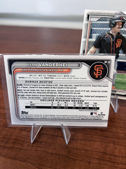 Cheap Sneaks Footwear/Sports Cards Baseball Card Ryan Vanderhei SN 2024 Bowman Prospects Neon Green #BP-15 San Francisc