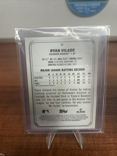 Cheap Sneaks Footwear/Sports Cards Baseball Card Ryan Vilade RC 2022 Bowman Platinum Ice Foil + Base  #25 Colorado Rock