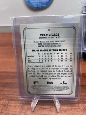Cheap Sneaks Footwear/Sports Cards Baseball Card Ryan Vilade RC 2022 Bowman Platinum Ice Foilboard #25 Rockies