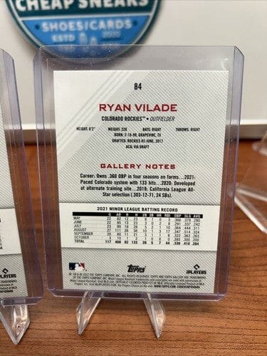 Cheap Sneaks Footwear/Sports Cards Baseball Card Ryan Vilade RC 2022 Topps Gallery Printer Proof + Base Rookie Card #84
