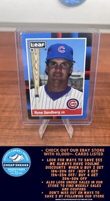 Cheap Sneaks Footwear/Sports Cards Baseball Card Ryne Sandberg 1988 Leaf #207 Chicago Cubs