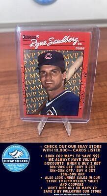 Cheap Sneaks Footwear/Sports Cards Baseball Card Ryne Sandberg 1990 Donruss Bonus MVP's #BC-10 Chicago Cubs