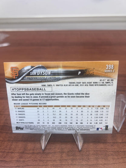 Cheap Sneaks Footwear/Sports Cards Baseball Card Sam Dyson 2018 Topps #398 San Francisco Giants