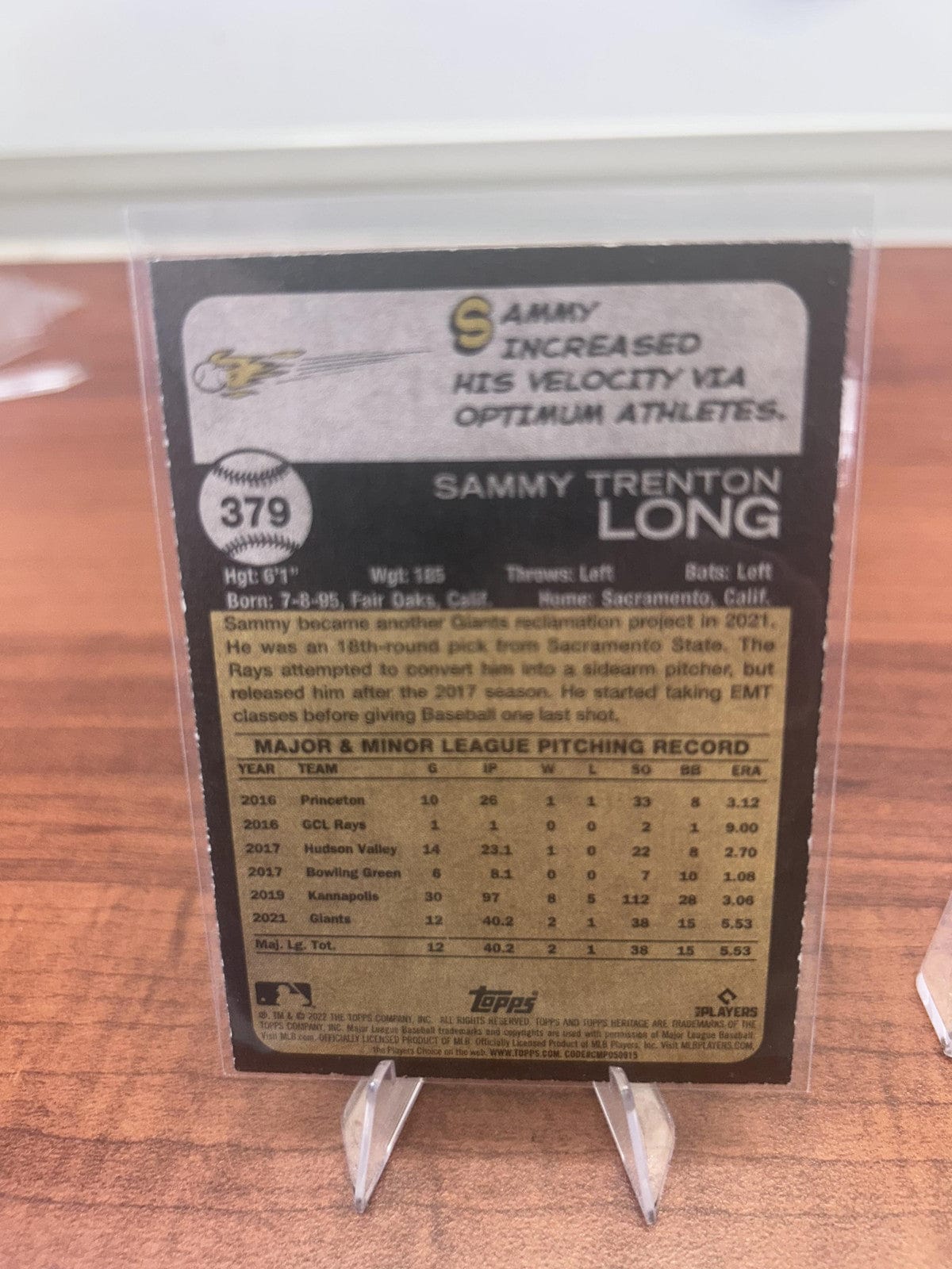 Cheap Sneaks Footwear/Sports Cards Baseball Card Sammy Long RC 2022 Topps Heritage #379 San Francisco Giants