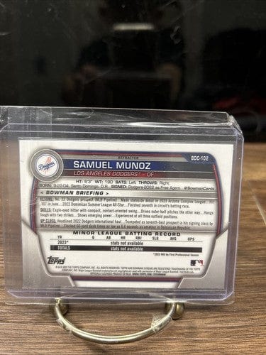 Cheap Sneaks Footwear/Sports Cards Baseball Card Samuel Munoz 2023 Bowman Draft Chrome  Refractor Los Angeles Dodgers B