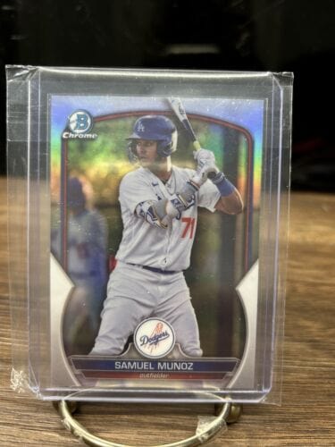 Cheap Sneaks Footwear/Sports Cards Baseball Card Samuel Munoz 2023 Bowman Draft Chrome  Refractor Los Angeles Dodgers B