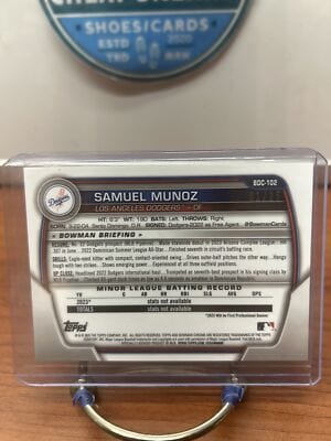 Cheap Sneaks Footwear/Sports Cards Baseball Card Samuel Munoz SN 2023 Bowman Draft Sapphire Edition Orange #BDC-102 Dod
