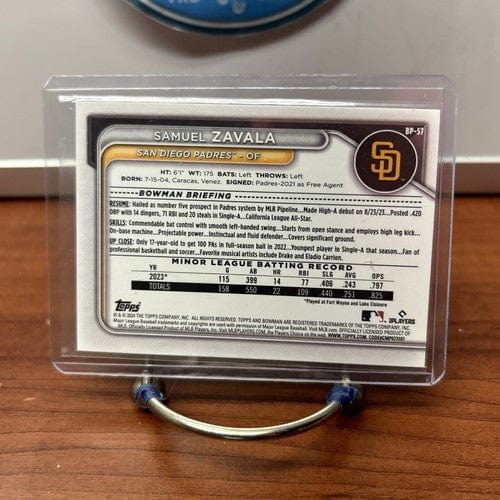 Cheap Sneaks Footwear/Sports Cards Baseball Card Samuel Zavala 2024 Bowman Prospects Baseball Card BP-57 San Diego Padr