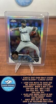 Cheap Sneaks Footwear/Sports Cards Baseball Card Sandy Alcantara 2023 Topps Chrome Refractor #74 Miami Marlins