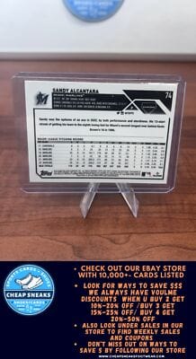 Cheap Sneaks Footwear/Sports Cards Baseball Card Sandy Alcantara 2023 Topps Chrome X-Fractor #74 Miami Marlins