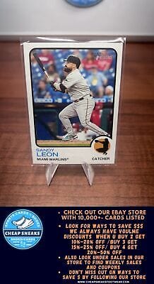 Cheap Sneaks Footwear/Sports Cards Baseball Card Sandy Leon 2022 Topps Heritage #654 Miami Marlins