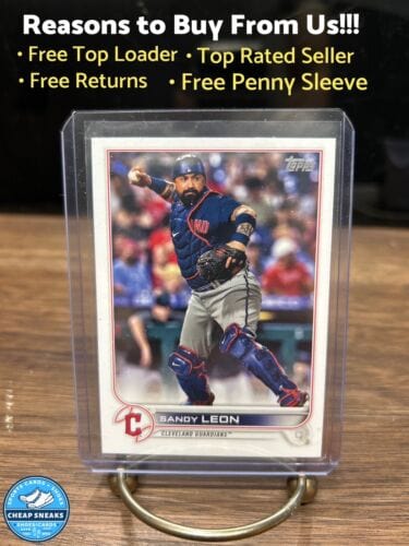 Cheap Sneaks Footwear/Sports Cards Baseball Card Sandy Leon 2022 Topps Series 2 Cleveland Guardians Baseball Card#353