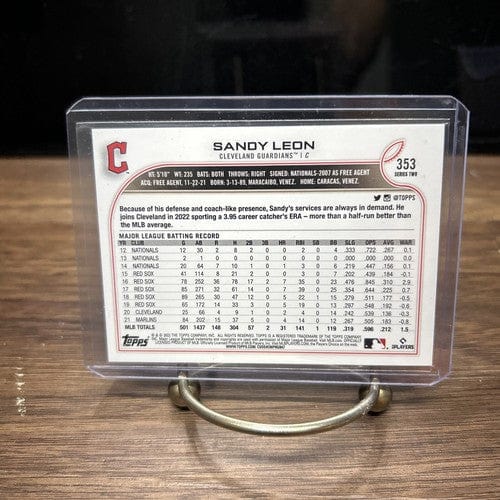 Cheap Sneaks Footwear/Sports Cards Baseball Card Sandy Leon 2022 Topps Series 2 Cleveland Guardians Baseball Card#353