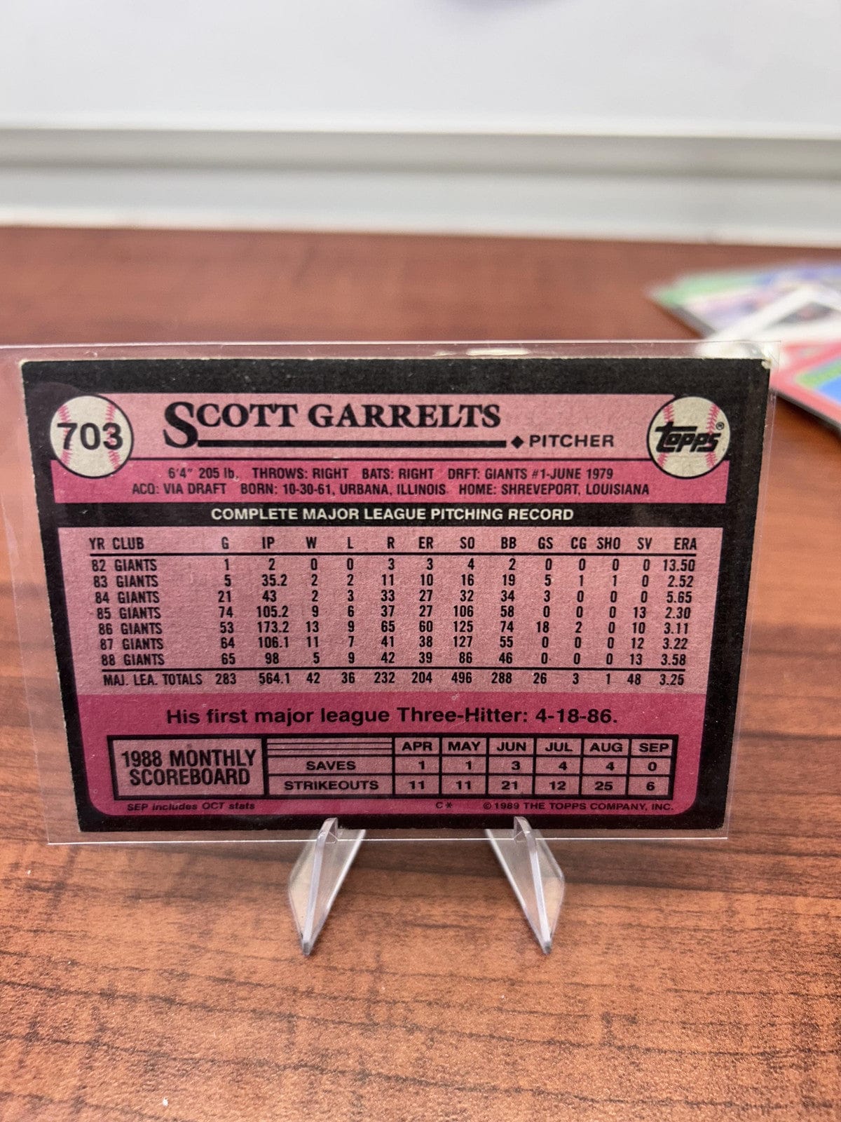 Cheap Sneaks Footwear/Sports Cards Baseball Card Scott Garrelts 1989 Topps #703 San Francisco Giants