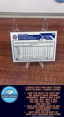 Cheap Sneaks Footwear/Sports Cards Baseball Card Seiya Suzuki 2023 Topps #183 Chicago Cubs