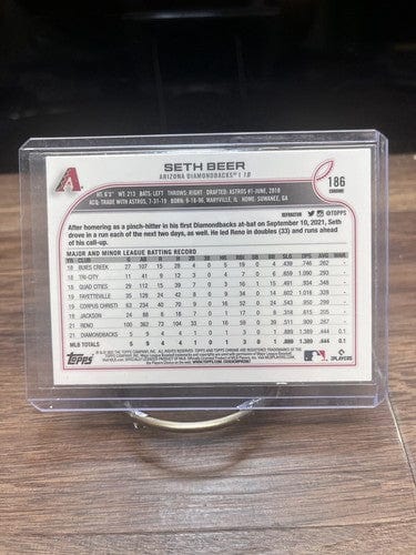 Cheap Sneaks Footwear/Sports Cards Baseball Card Seth Beer (RC) 2022 Topps Chrome Silver Refractor Rookie Card #186 Dia
