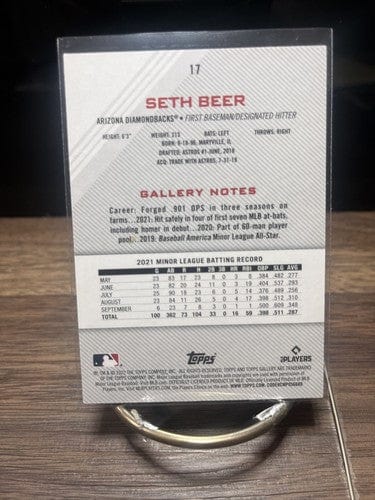 Cheap Sneaks Footwear/Sports Cards Baseball Card Seth Beer (RC) 2022 Topps Gallery Printer Proof Rookie Card #17 Diamon