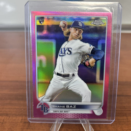 Cheap Sneaks Footwear/Sports Cards Baseball Card Shane Baz 2022 Topps Chrome - Pink Refractor #201  (RC) Tampa Bay Rays