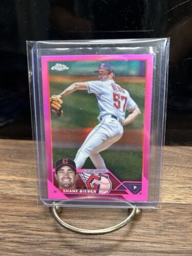 Cheap Sneaks Footwear/Sports Cards Baseball Card Shane Bieber 2023 Topps Chrome Pink Refractor Cleveland Guardians Bbal
