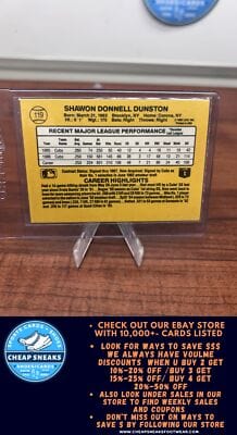 Cheap Sneaks Footwear/Sports Cards Baseball Card Shawon Dunston 1987 Leaf #128 Chicago Cubs