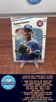 Cheap Sneaks Footwear/Sports Cards Baseball Card Shawon Dunston 1988 Fleer #419 Chicago Cubs