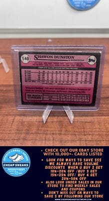 Cheap Sneaks Footwear/Sports Cards Baseball Card Shawon Dunston 1989 Topps #140 Chicago Cubs