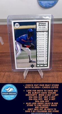Cheap Sneaks Footwear/Sports Cards Baseball Card Shawon Dunston 1989 Upper Deck #107 Chicago Cubs