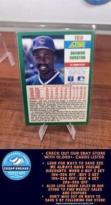 Cheap Sneaks Footwear/Sports Cards Baseball Card Shawon Dunston 1990 Score #169 Chicago Cubs