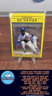 Cheap Sneaks Footwear/Sports Cards Baseball Card Shawon Dunston 1991 Fleer #420b Chicago Cubs