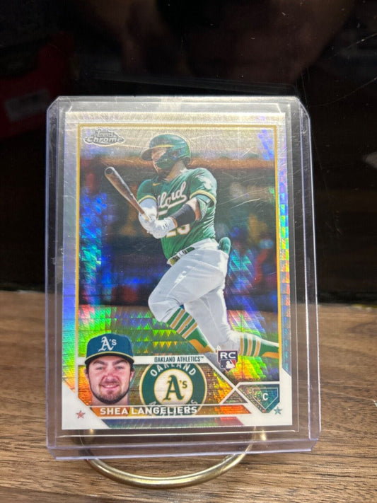 Cheap Sneaks Footwear/Sports Cards Baseball Card Shea Langeliers 2023 Topps Chrome #175 Oak Athletics Base,Silver/Prism