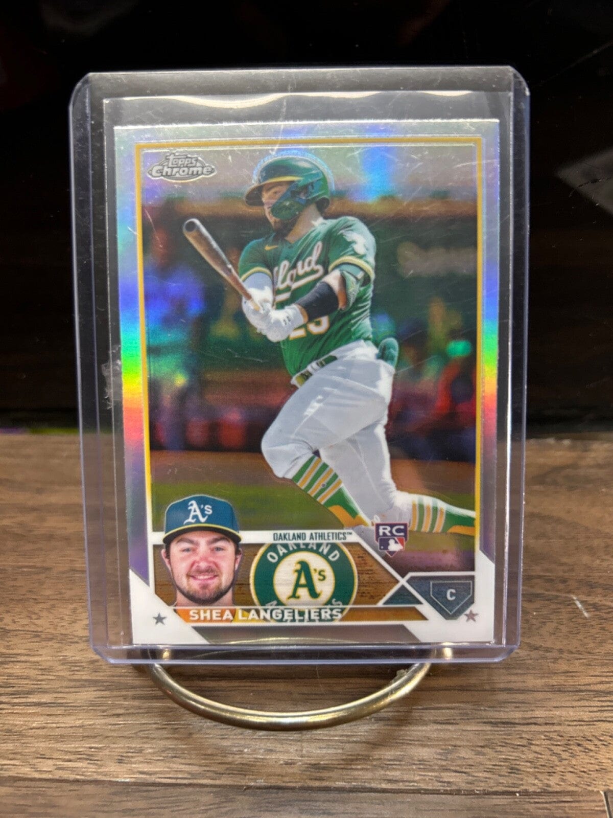 Cheap Sneaks Footwear/Sports Cards Baseball Card Shea Langeliers 2023 Topps Chrome #175 Oak Athletics Base,Silver/Prism