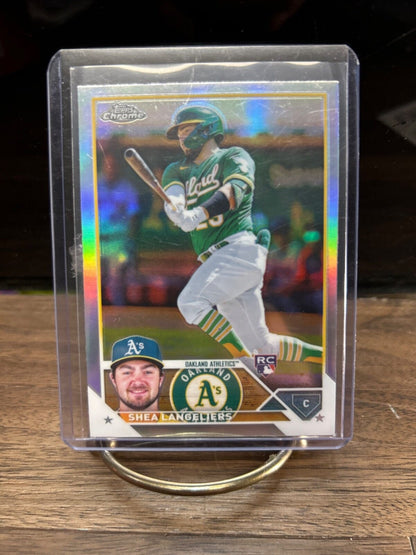 Cheap Sneaks Footwear/Sports Cards Baseball Card Shea Langeliers 2023 Topps Chrome #175 Oak Athletics Base,Silver/Prism
