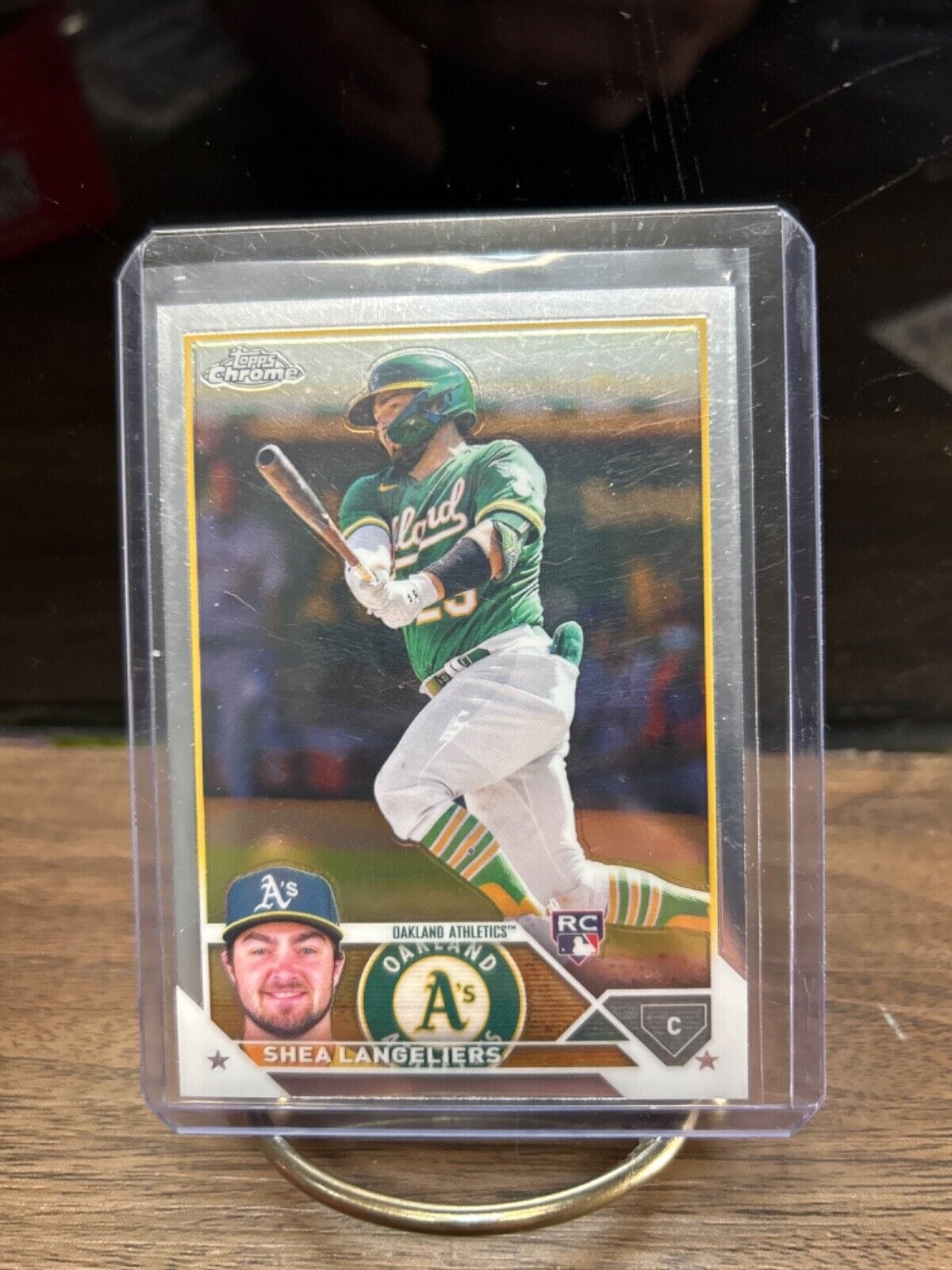 Cheap Sneaks Footwear/Sports Cards Baseball Card Shea Langeliers 2023 Topps Chrome #175 Oak Athletics Base,Silver/Prism