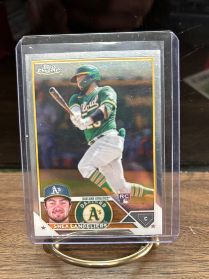 Cheap Sneaks Footwear/Sports Cards Baseball Card Shea Langeliers 2023 Topps Chrome #175 Oak Athletics Base,Silver/Prism