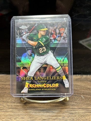 Cheap Sneaks Footwear/Sports Cards Baseball Card Shea Langeliers 2023 Topps in TechniColor Chrome #TT-18 Oakland A's Ro