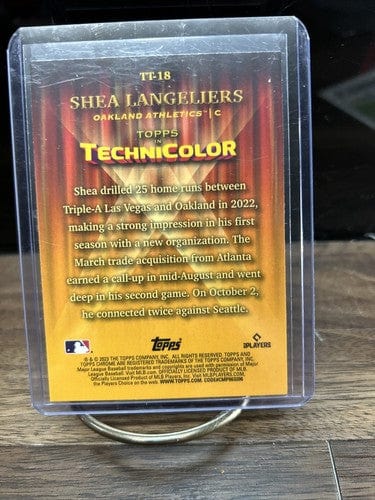 Cheap Sneaks Footwear/Sports Cards Baseball Card Shea Langeliers 2023 Topps in TechniColor Chrome #TT-18 Oakland A's Ro