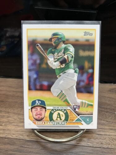 Cheap Sneaks Footwear/Sports Cards Baseball Card Shea Langeliers 2023 Topps Series 1 RC Rookie Card #127 Oakland Athlet
