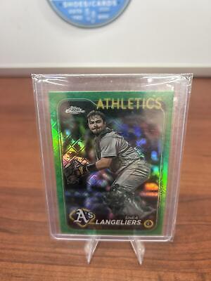 Cheap Sneaks Footwear/Sports Cards Baseball Card Shea Langeliers 2024 Topps Chrome Green Logofractor Refractor /99 #205
