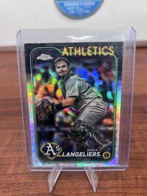 Cheap Sneaks Footwear/Sports Cards Baseball Card Shea Langeliers 2024 Topps Chrome Logofractor Edition #205 Oakland Ath