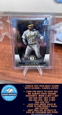 Cheap Sneaks Footwear/Sports Cards Baseball Card Shea Langeliers RC 2023 Bowman Chrome #95 Oakland Athletics