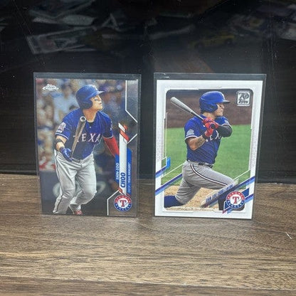 Cheap Sneaks Footwear/Sports Cards Baseball Card Shin-Soo Choi T SAS Rangersn2 Card Lot 2020 Topps Chrome +2021 Series