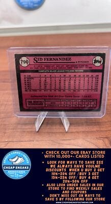 Cheap Sneaks Footwear/Sports Cards Baseball Card Sid Fernandez 1989 Topps #790 New York Mets